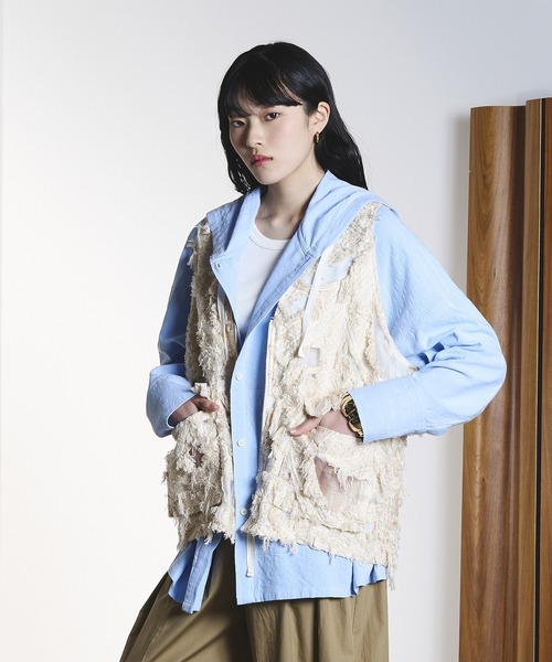 ROSE BUD(ローズバッド)の「(CREOLME)FRINGE JACQUARD VEST(ベスト・レディース・ベージュ/ブラック・ONE SIZE)」の19枚目の写真