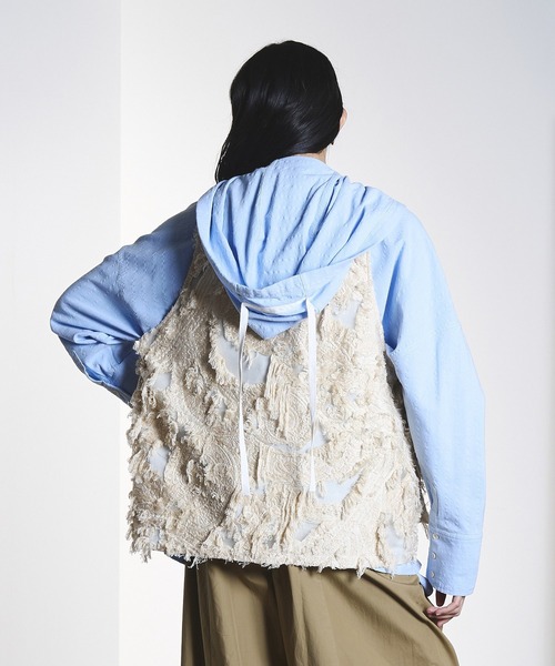 ROSE BUD(ローズバッド)の「(CREOLME)FRINGE JACQUARD VEST(ベスト・レディース・ベージュ/ブラック・ONE SIZE)」の20枚目の写真
