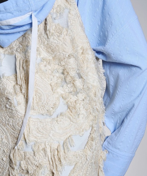 ROSE BUD(ローズバッド)の「(CREOLME)FRINGE JACQUARD VEST(ベスト・レディース・ベージュ/ブラック・ONE SIZE)」の4枚目の写真