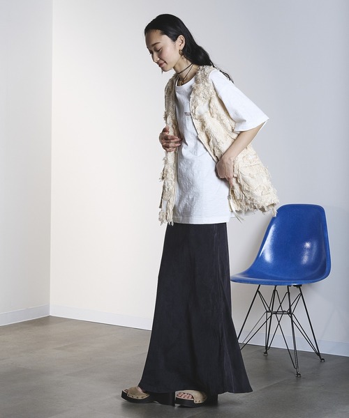 ROSE BUD(ローズバッド)の「(CREOLME)FRINGE JACQUARD VEST(ベスト・レディース・ベージュ/ブラック・ONE SIZE)」の10枚目の写真