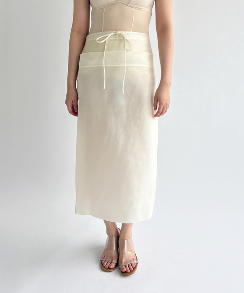 EDIT. FOR LULU(エディットフォールル)の「【GIA STUDIOS/ジア ストゥディオス】CHIEU SILK SKIRT(スカート・レディース・ホワイト・34/36)」の1枚目の写真