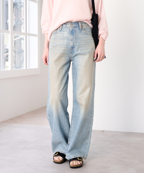 U by SPICK&SPAN(ユーバイスピックアンドスパン)の「LEVI'S/リーバイス RIBCAGE WIDE LEG H223(デニムパンツ・レディース・ブルー・25/26/27)」の1枚目の写真