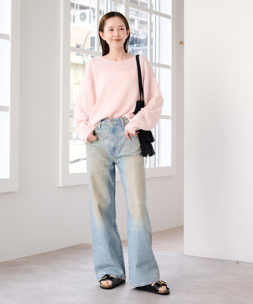 U by SPICK&SPAN(ユーバイスピックアンドスパン)の「LEVI'S/リーバイス RIBCAGE WIDE LEG H223(デニムパンツ・レディース・ブルー・25/26/27)」の2枚目の写真