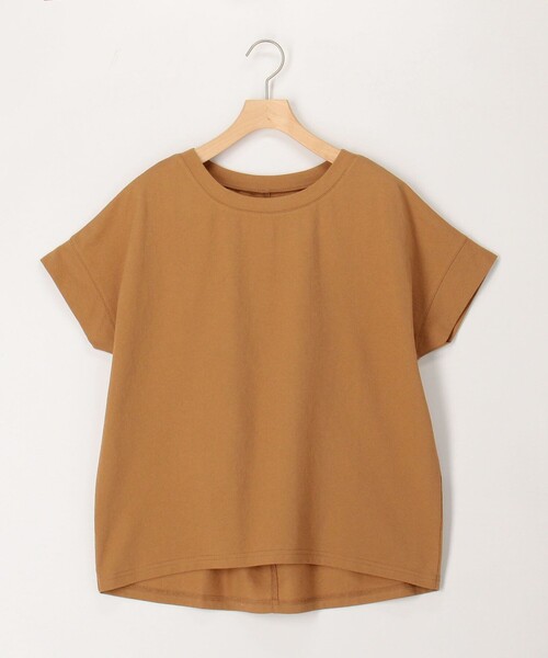 MICO COULIER（ミコクリエ）の「麻調ジャージー袖口ダブルTシャツ（Tシャツ/カットソー・レディース・グレイッシュベージュ/オフホワイト/チャコールグレー/キャメル・38）」の4枚目の写真