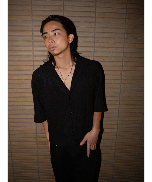 GOZER（ゴーザー）の「The Pleats Shirt（シャツ/ブラウス・メンズ・ブラック・3/1/2）」の4枚目の写真