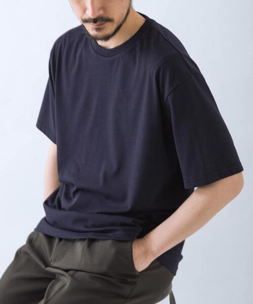 ITEMS URBANRESEARCH(アイテムズ アーバンリサーチ)の「接触冷感シルキータッチTシャツ(Tシャツ/カットソー・メンズ・ライトカーキ/ホワイト/ブルー系その他/ネイビー・LARGE/X-LARGE/MEDIUM)」の3枚目の写真