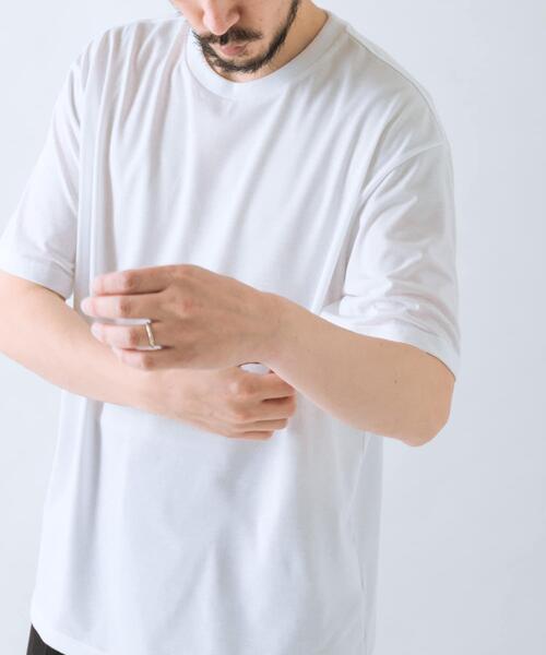 ITEMS URBANRESEARCH(アイテムズ アーバンリサーチ)の「接触冷感シルキータッチTシャツ(Tシャツ/カットソー・メンズ・ライトカーキ/ホワイト/ブルー系その他/ネイビー・LARGE/X-LARGE/MEDIUM)」の5枚目の写真