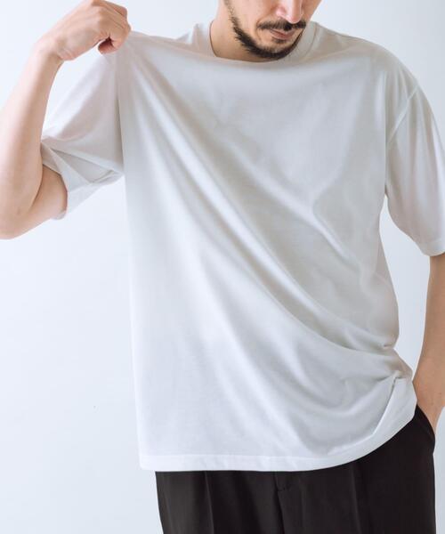 ITEMS URBANRESEARCH(アイテムズ アーバンリサーチ)の「接触冷感シルキータッチTシャツ(Tシャツ/カットソー・メンズ・ライトカーキ/ホワイト/ブルー系その他/ネイビー・LARGE/X-LARGE/MEDIUM)」の6枚目の写真