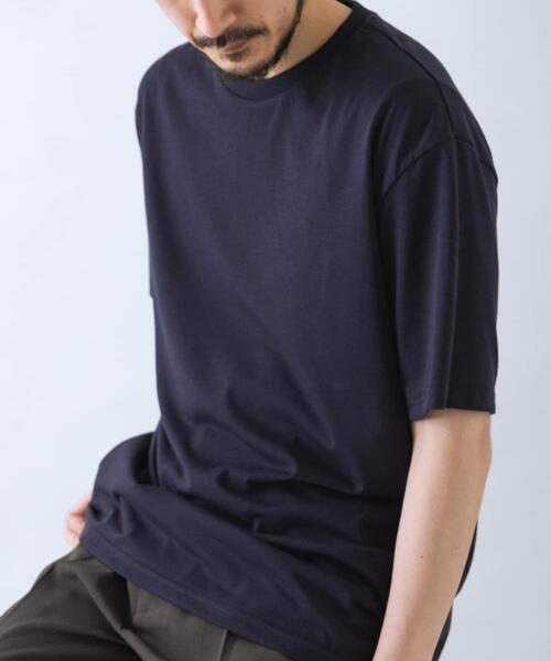 ITEMS URBANRESEARCH(アイテムズ アーバンリサーチ)の「接触冷感シルキータッチTシャツ(Tシャツ/カットソー・メンズ・ライトカーキ/ホワイト/ブルー系その他/ネイビー・LARGE/X-LARGE/MEDIUM)」の8枚目の写真