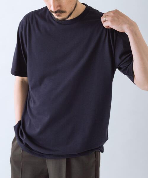ITEMS URBANRESEARCH(アイテムズ アーバンリサーチ)の「接触冷感シルキータッチTシャツ(Tシャツ/カットソー・メンズ・ライトカーキ/ホワイト/ブルー系その他/ネイビー・LARGE/X-LARGE/MEDIUM)」の9枚目の写真
