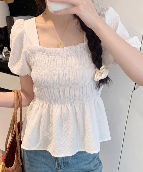 P.V.T（ピーブイティー）の「バックリボンシャーリングPO（その他トップス・レディース・LT.Blue/グリーン/White/Black・F）」の2枚目の写真