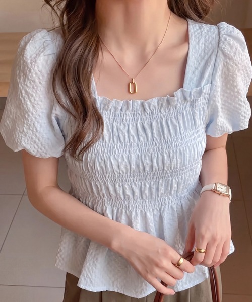 P.V.T（ピーブイティー）の「バックリボンシャーリングPO（その他トップス・レディース・LT.Blue/グリーン/White/Black・F）」の4枚目の写真