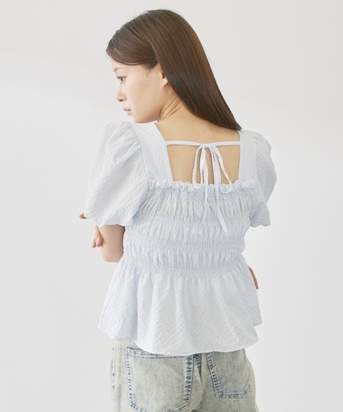 P.V.T（ピーブイティー）の「バックリボンシャーリングPO（その他トップス・レディース・LT.Blue/グリーン/White/Black・F）」の11枚目の写真