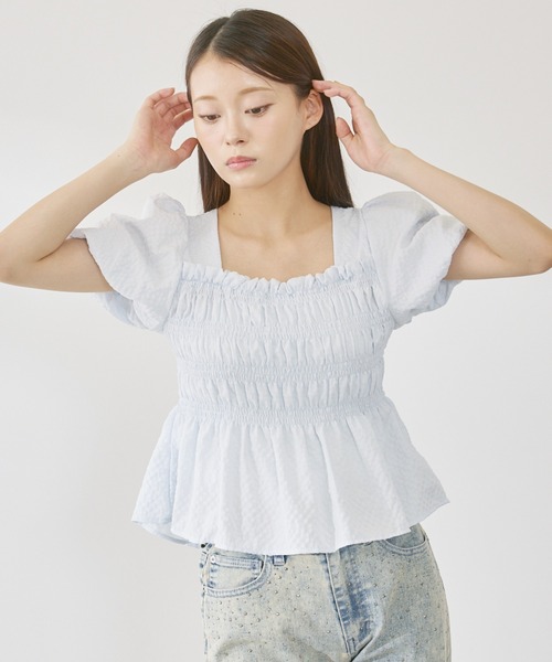 P.V.T（ピーブイティー）の「バックリボンシャーリングPO（その他トップス・レディース・LT.Blue/グリーン/White/Black・F）」の13枚目の写真
