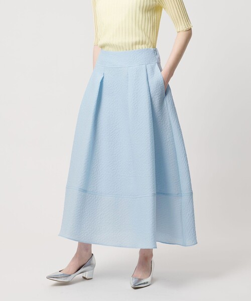 UNITED ARROWS（ユナイテッドアローズ）の「オーガンジー ジャガード フレアスカート ‐ウォッシャブル‐（スカート・レディース・オフホワイト/ライトブルー/ネイビー・38/36）」の7枚目の写真