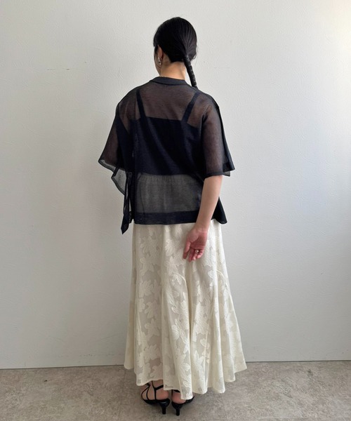 LHELBIE(レルビエ)の「ビッグシアーニットトップス(Tシャツ/カットソー・レディース・ベージュ/ターコイズブルー/ブラック・M)」の21枚目の写真