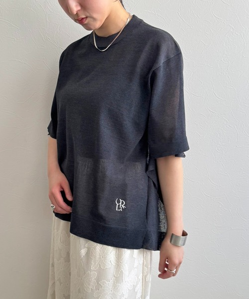 LHELBIE(レルビエ)の「ビッグシアーニットトップス(Tシャツ/カットソー・レディース・ベージュ/ターコイズブルー/ブラック・M)」の10枚目の写真