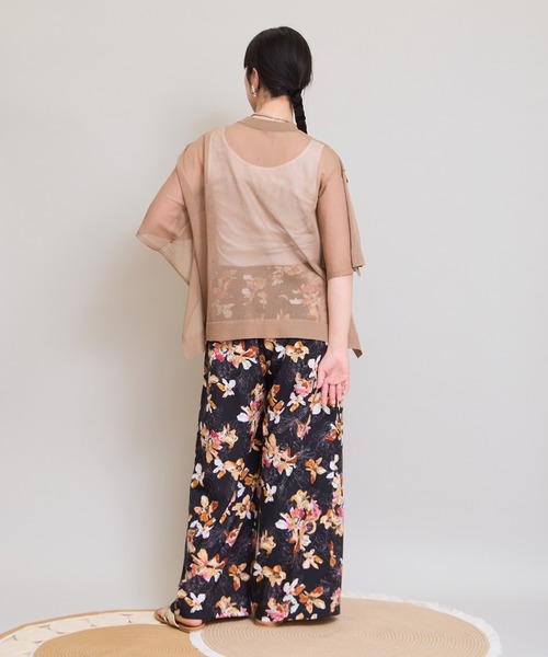 LHELBIE(レルビエ)の「ビッグシアーニットトップス(Tシャツ/カットソー・レディース・ベージュ/ターコイズブルー/ブラック・M)」の14枚目の写真