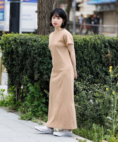 セール】[WEB限定]ストレッチコンパクトリブカットワンピース