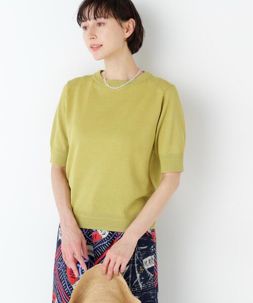 human woman（ヒューマンウーマン）の「【ウォッシャブル / Good Price】ペーパーヤーンニットＴ（ニット/セーター・レディース・ライトグリーン/レッド/ブラック系その他/グレー・MEDIUM）」の3枚目の写真