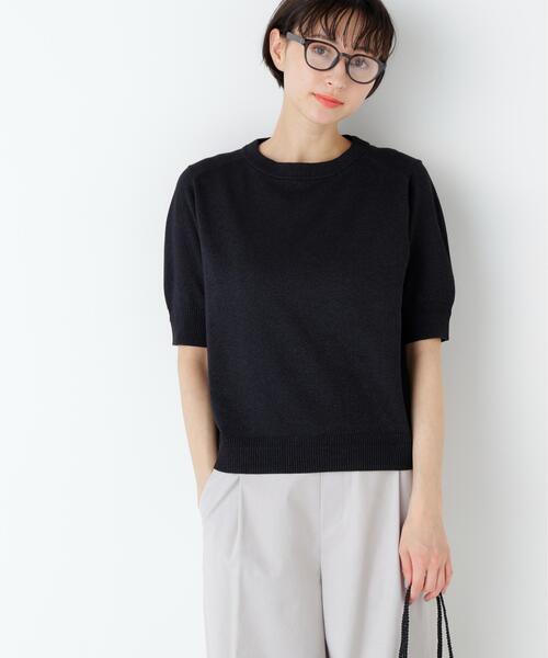 human woman（ヒューマンウーマン）の「【ウォッシャブル / Good Price】ペーパーヤーンニットＴ（ニット/セーター・レディース・ライトグリーン/レッド/ブラック系その他/グレー・MEDIUM）」の11枚目の写真