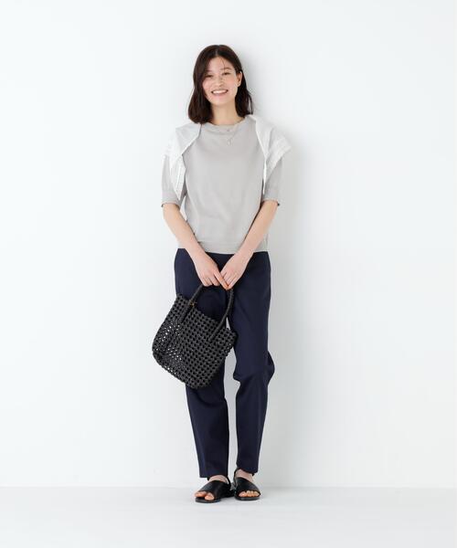 human woman（ヒューマンウーマン）の「【ウォッシャブル / Good Price】ペーパーヤーンニットＴ（ニット/セーター・レディース・ライトグリーン/レッド/ブラック系その他/グレー・MEDIUM）」の18枚目の写真