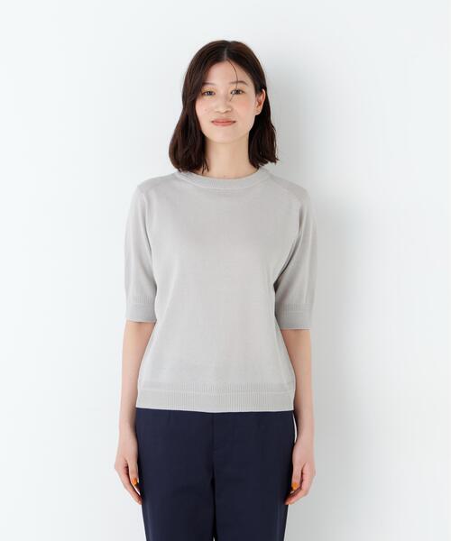 human woman（ヒューマンウーマン）の「【ウォッシャブル / Good Price】ペーパーヤーンニットＴ（ニット/セーター・レディース・ライトグリーン/レッド/ブラック系その他/グレー・MEDIUM）」の19枚目の写真