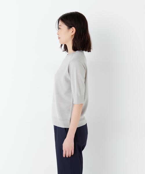 human woman（ヒューマンウーマン）の「【ウォッシャブル / Good Price】ペーパーヤーンニットＴ（ニット/セーター・レディース・ライトグリーン/レッド/ブラック系その他/グレー・MEDIUM）」の20枚目の写真