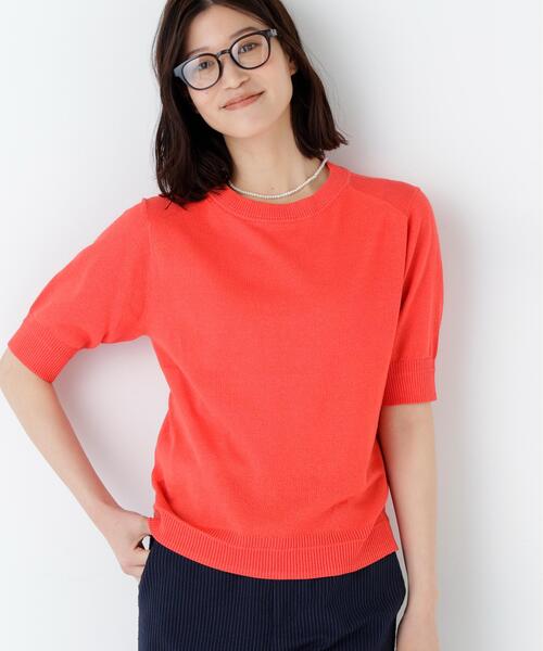 human woman（ヒューマンウーマン）の「【ウォッシャブル / Good Price】ペーパーヤーンニットＴ（ニット/セーター・レディース・ライトグリーン/レッド/ブラック系その他/グレー・MEDIUM）」の6枚目の写真