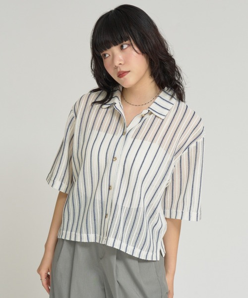 RU.TI.LE（ルチル）の「【RU.TI.LE】クロシェシャツ（シャツ/ブラウス・レディース・アイボリー/ブラック・MEDIUM）」の2枚目の写真