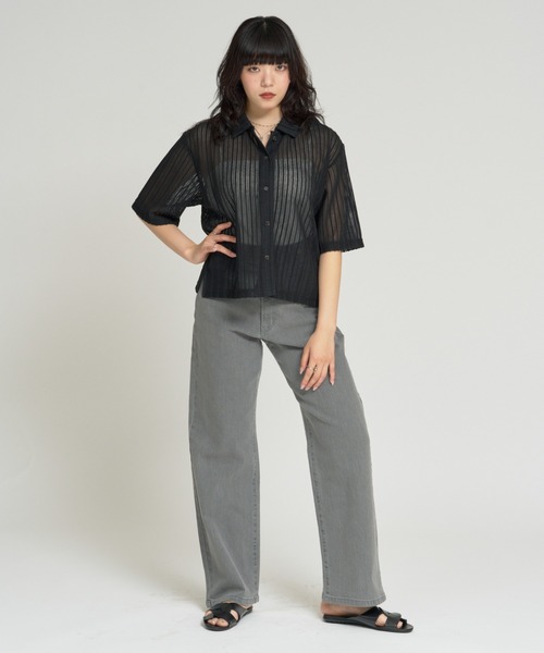 RU.TI.LE（ルチル）の「【RU.TI.LE】クロシェシャツ（シャツ/ブラウス・レディース・アイボリー/ブラック・MEDIUM）」の3枚目の写真