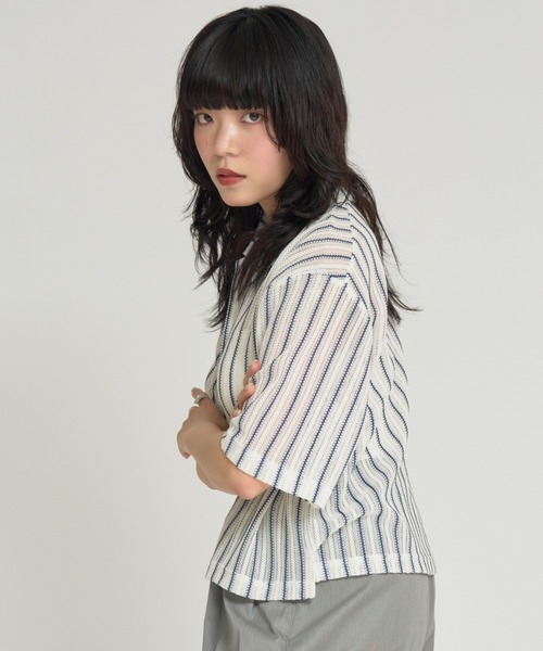 RU.TI.LE（ルチル）の「【RU.TI.LE】クロシェシャツ（シャツ/ブラウス・レディース・アイボリー/ブラック・MEDIUM）」の20枚目の写真