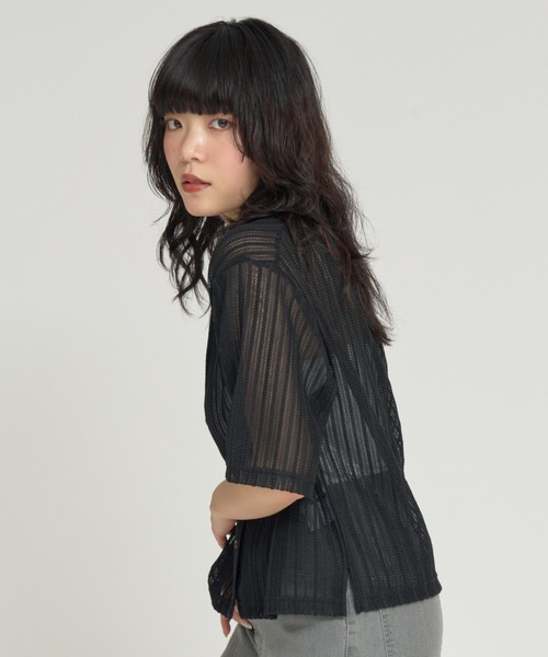 RU.TI.LE（ルチル）の「【RU.TI.LE】クロシェシャツ（シャツ/ブラウス・レディース・アイボリー/ブラック・MEDIUM）」の10枚目の写真