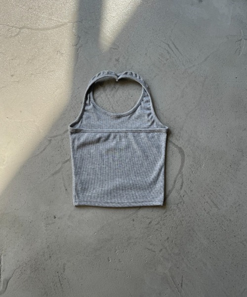 NUJOH(ヌゾ)の「Rib Halter Sleeveless Top / リブホルタースリーブレストップ(タンクトップ・レディース・グレー/アイボリー/ブラック・FREE)」の9枚目の写真