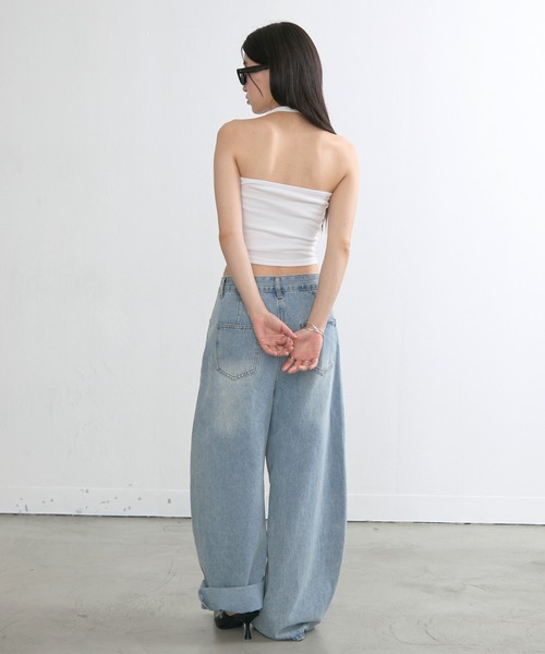 NUJOH(ヌゾ)の「Rib Halter Sleeveless Top / リブホルタースリーブレストップ(タンクトップ・レディース・グレー/アイボリー/ブラック・FREE)」の17枚目の写真