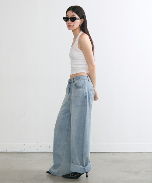 NUJOH(ヌゾ)の「Rib Halter Sleeveless Top / リブホルタースリーブレストップ(タンクトップ・レディース・グレー/アイボリー/ブラック・FREE)」の16枚目の写真