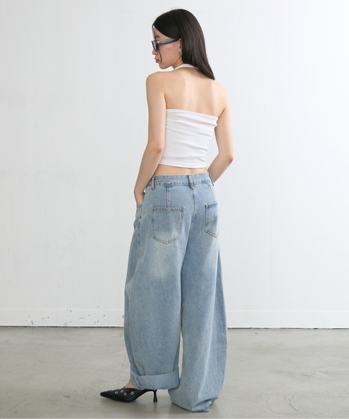 NUJOH(ヌゾ)の「Rib Halter Sleeveless Top / リブホルタースリーブレストップ(タンクトップ・レディース・グレー/アイボリー/ブラック・FREE)」の20枚目の写真