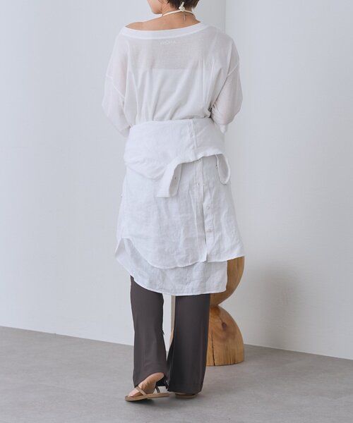 RIVE DROITE(リヴドロワ)の「予約【A・MONN】【吸水速乾/接触冷感】オープンネックチュニックTee(Tシャツ/カットソー・レディース・ホワイト/ブラック・FREE)」の19枚目の写真