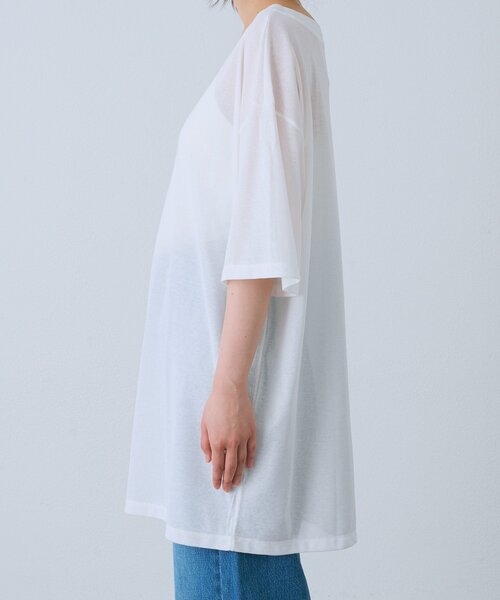 RIVE DROITE(リヴドロワ)の「予約【A・MONN】【吸水速乾/接触冷感】オープンネックチュニックTee(Tシャツ/カットソー・レディース・ホワイト/ブラック・FREE)」の13枚目の写真