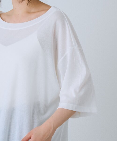 RIVE DROITE(リヴドロワ)の「予約【A・MONN】【吸水速乾/接触冷感】オープンネックチュニックTee(Tシャツ/カットソー・レディース・ホワイト/ブラック・FREE)」の16枚目の写真