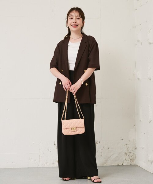 La boutique BonBon(ラブティックボンボン)の「【今すぐお届け・ニュアンス美人】ドレープネックハーフスリーブテレコカットソー(Tシャツ/カットソー・レディース・ブラック/サックスブルー/ホワイト・FREE)」の18枚目の写真