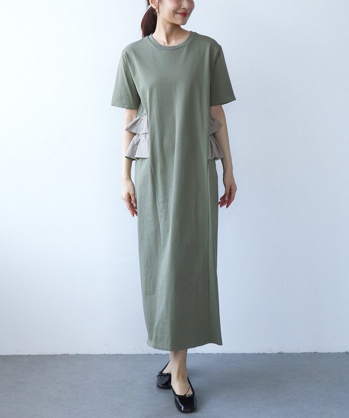 Jines(ジネス)の「フリルデザインワンピース(ワンピース・レディース・ブラック/カーキ/ブラウン・38)」の18枚目の写真