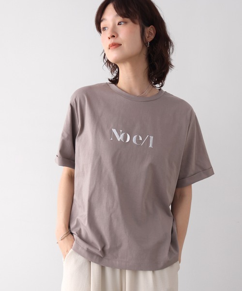 Bou Jeloud(ブージュルード)の「消耗加工綿天竺メタルロゴプリントTee(Tシャツ/カットソー・レディース・チャコールグレー/オフホワイト/ベージュ・FREE)」の3枚目の写真