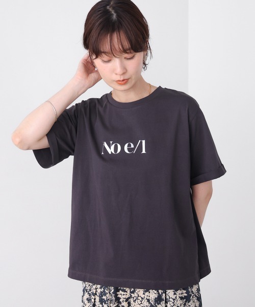 Bou Jeloud(ブージュルード)の「消耗加工綿天竺メタルロゴプリントTee(Tシャツ/カットソー・レディース・チャコールグレー/オフホワイト/ベージュ・FREE)」の2枚目の写真