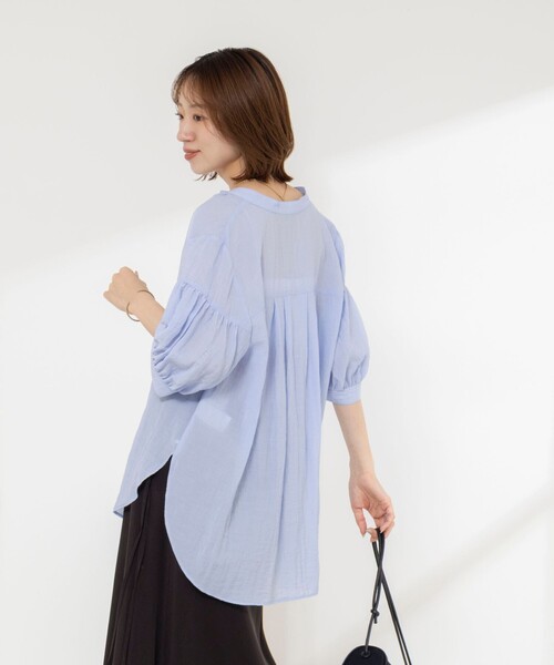 NOLLEY’S(ノーリーズ)の「《接触冷感》【BECシリーズ】ウォッシャブル半袖オーバーギャザーブラウス(シャツ/ブラウス・レディース・カーキ/サックスブルー/キャメル・38)」の12枚目の写真