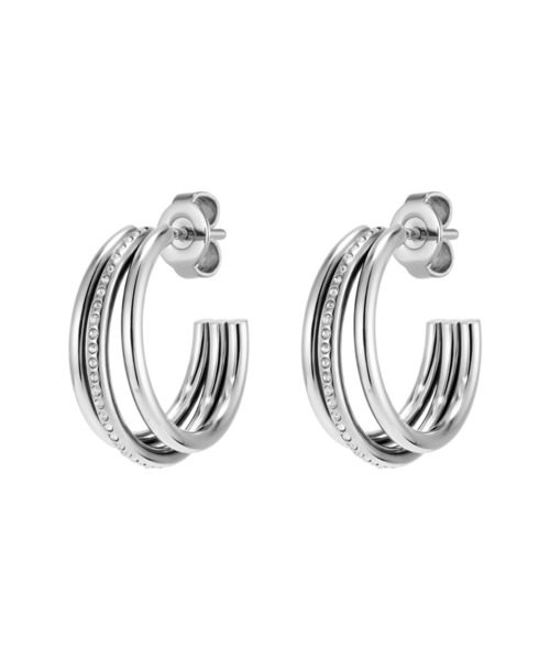OLIVIA BURTON(オリビアバートン)の「「OLIVIA BURTON/オリビアバートン」トレンド - エバー スタックト クロー シルバー フープ ピアス(ピアス(両耳用)・レディース・シルバー・FREE)」の2枚目の写真