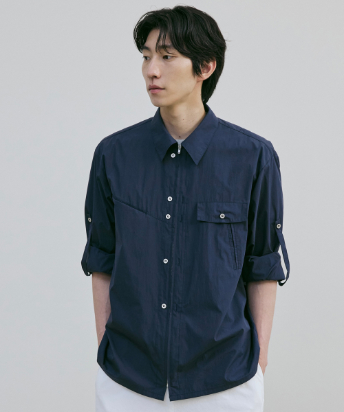 BER DE NOIR(ベールドノワール)の「エアフォールドシャツジャケット(ネイビー)(シャツ/ブラウス・メンズ・その他・MEDIUM/LARGE)」の2枚目の写真