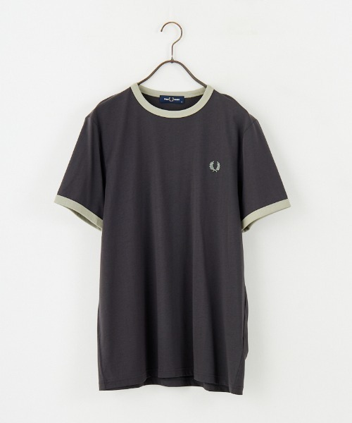FRED PERRY（フレッドペリー）の「[FRED PERRY/フレッドペリー] ワンポイントロゴ刺繍 ショートスリーブリンガーTシャツ M3519（Tシャツ/カットソー・レディース・ワイン/グレー/ダークグリーン/モスグリーン/キナリ・XL/L/M/S/XS）」の20枚目の写真