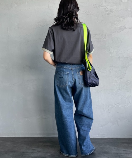 FRED PERRY（フレッドペリー）の「[FRED PERRY/フレッドペリー] ワンポイントロゴ刺繍 ショートスリーブリンガーTシャツ M3519（Tシャツ/カットソー・レディース・ワイン/グレー/ダークグリーン/モスグリーン/キナリ・XL/L/M/S/XS）」の8枚目の写真