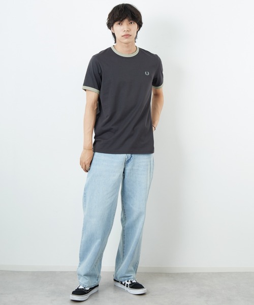 FRED PERRY（フレッドペリー）の「[FRED PERRY/フレッドペリー] ワンポイントロゴ刺繍 ショートスリーブリンガーTシャツ M3519（Tシャツ/カットソー・レディース・ワイン/グレー/ダークグリーン/モスグリーン/キナリ・XL/L/M/S/XS）」の16枚目の写真